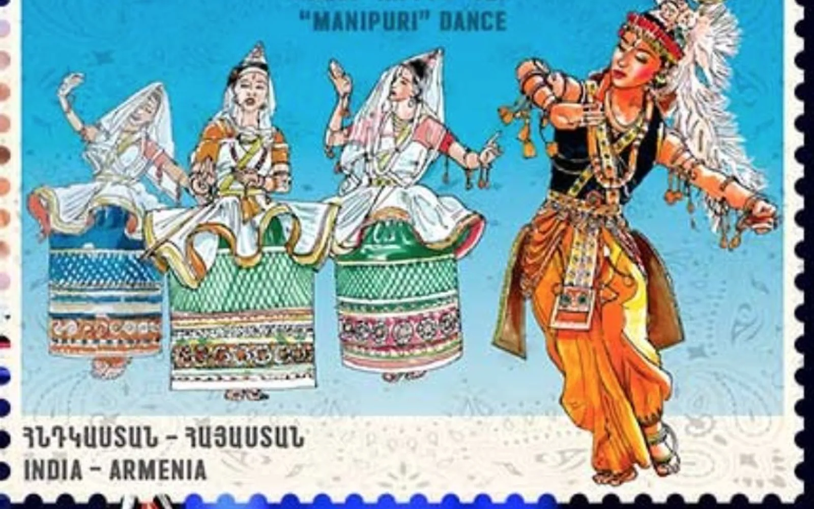 การแสดงระบำมณีปุระในชุดพื้นเมืองสีสด