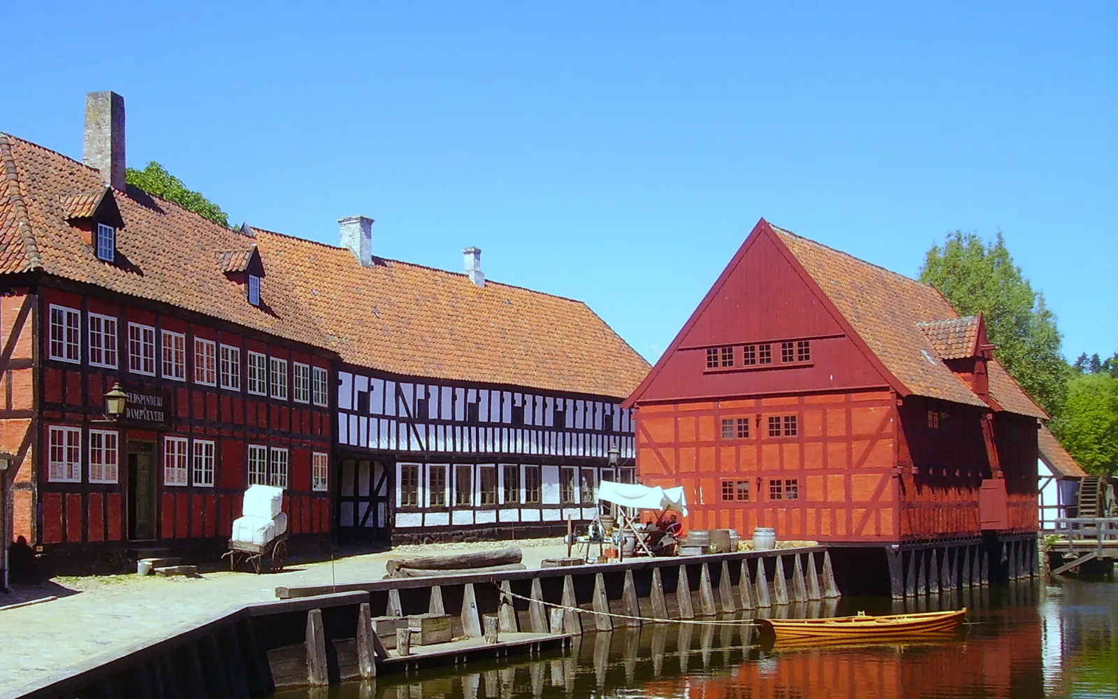 บ้านไม้โบราณแบบเดนมาร์กในพิพิธภัณฑ์กลางแจ้ง Den Gamle By