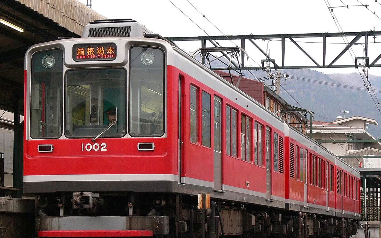 รถไฟฟันเฟืองสีน้ำเงินของ Hakone Tozan Railway แล่นผ่านป่าไผ่