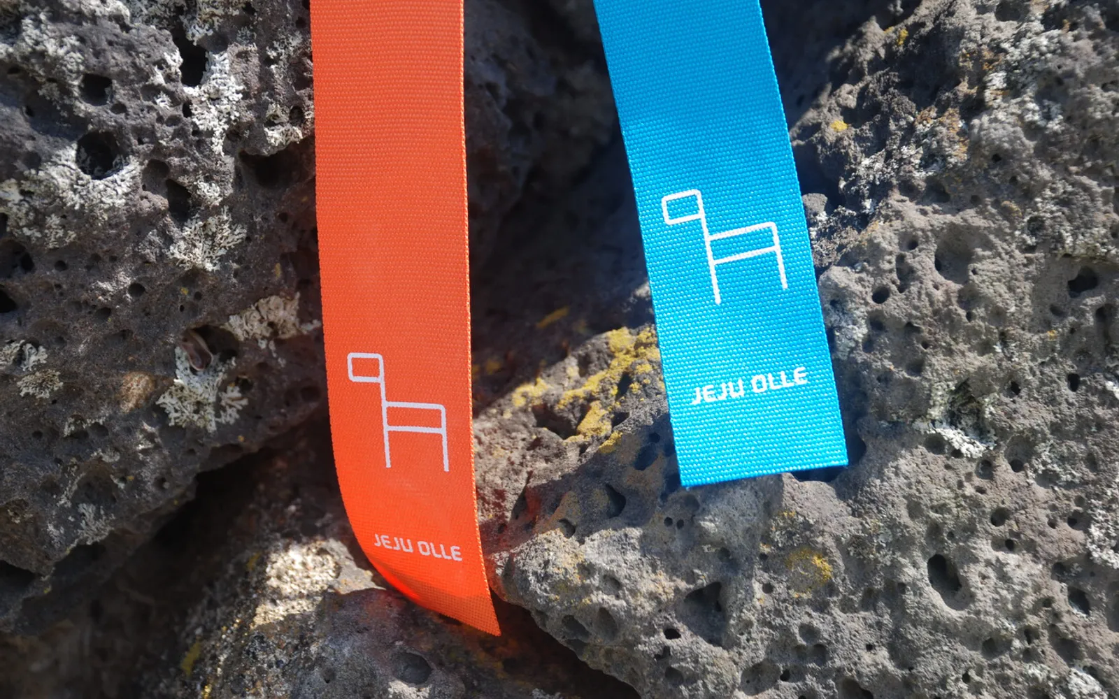 เส้นทาง Jeju Olle Trail ริมทะเลหินลาวาสีดำ ป้ายนำทางม้าลายส้ม-น้ำเงินโดดเด่น