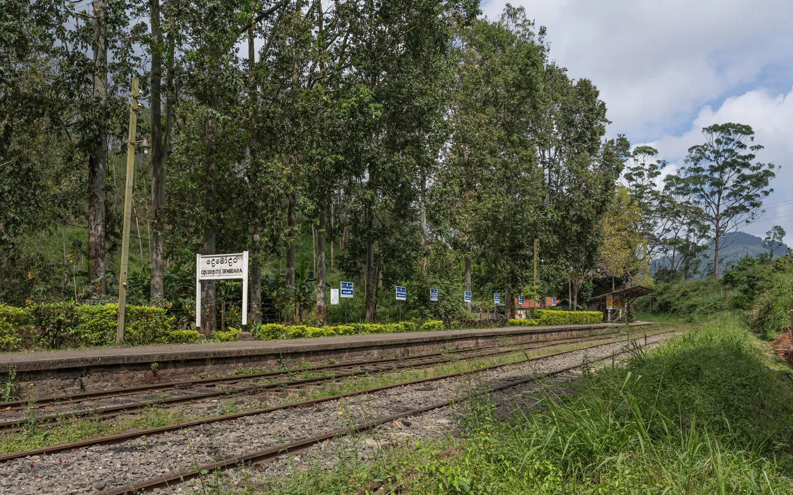 สถานีรถไฟเดโมดาราที่มีอุโมงค์รถไฟลอดอยู่ใต้ตัวสถานี
