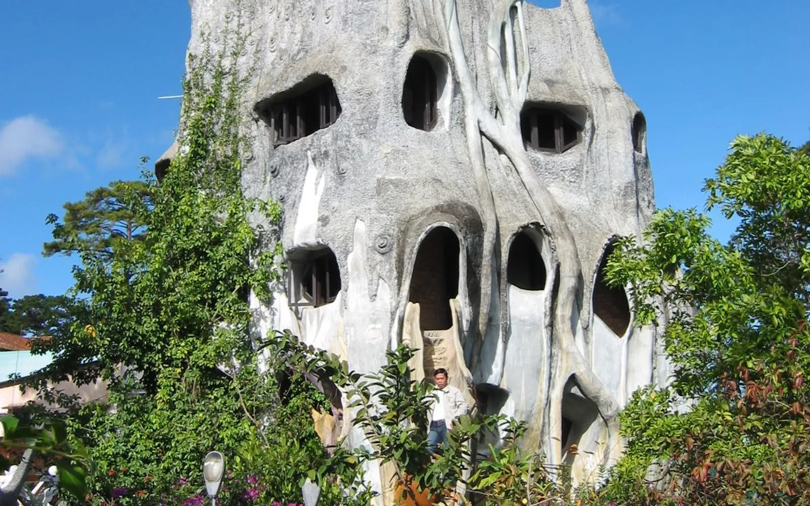 The wildly irregular exterior structure of Da Lat's Crazy House