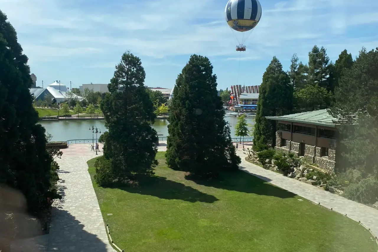วิวป่าสนและ Lake Disney จากห้องพัก Sequoia Lodge