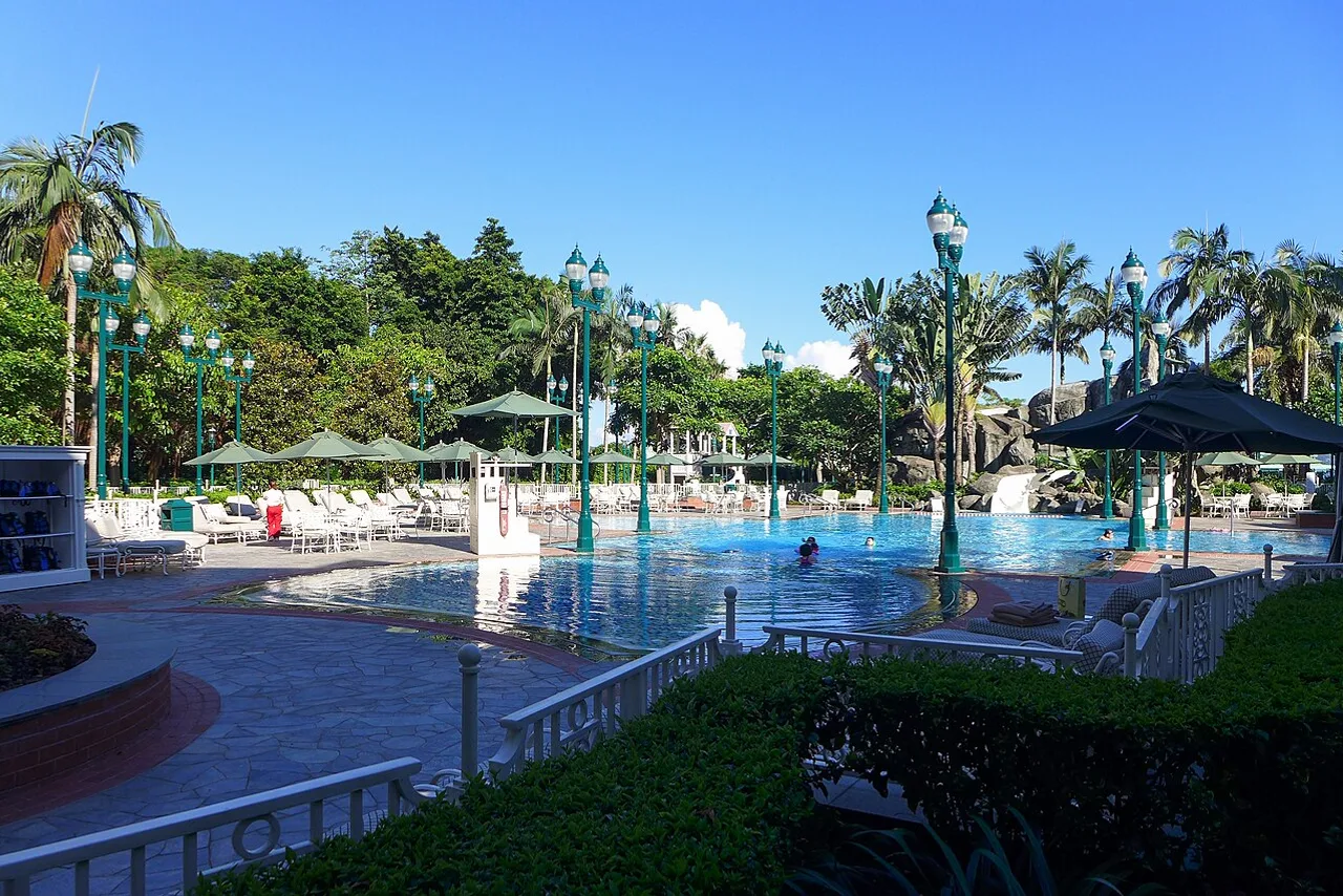 Outdoor pool at Hong Kong Disneyland Hotel