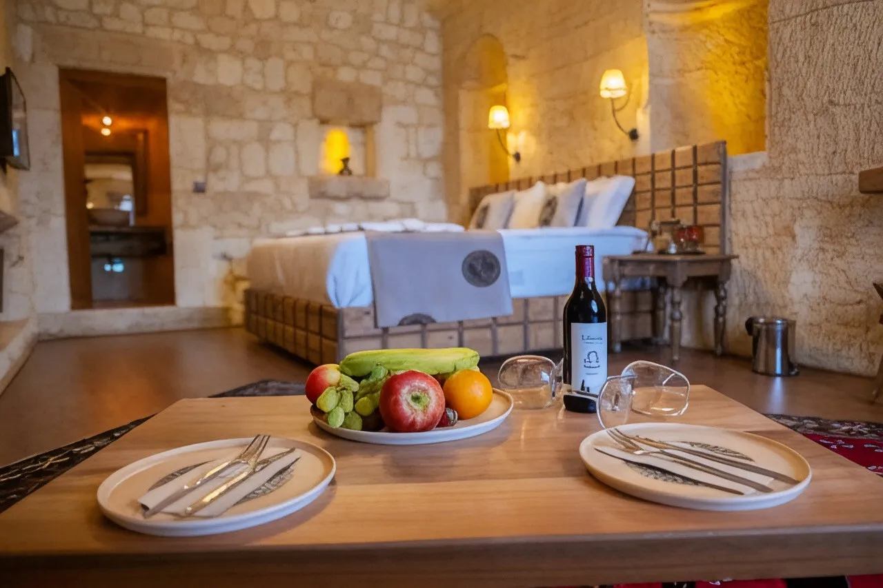 Urgup Evi Cave Hotel — rooms and atmosphere